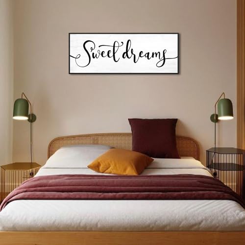 YPY Sweet Dreams Bedroom Pictures Wall Decor Above Bed 40''×15'' - color: Sweet Dreams, size: 15"×40"