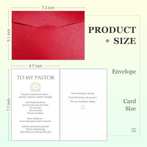 Pastor Appreciation Cards, Thank You Card to My Pastor with Envelopes - color: DXI#034