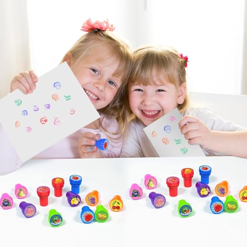 Cinrobiye 24 Pcs Fruit of the Spirit Stampers Party Favor Set, Cute Bible Learning Stamps for Kids Sunday School, Church Classroom Rewards, Faith Based Gifts, Goody Bag Fillers - color: Fruit of the Spirit