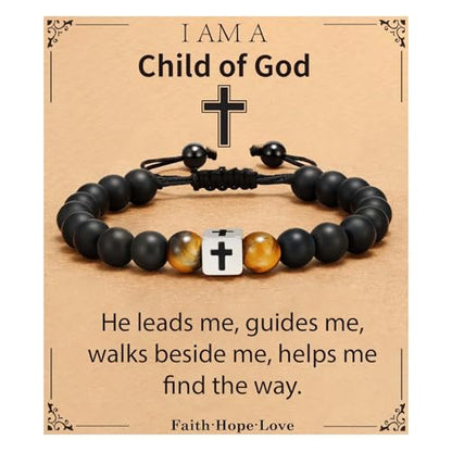 Cross Bracelet Beads Christian Bracelet for Boys Birthday Religion Gifts - style: A of God