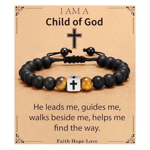 Cross Bracelet Beads Christian Bracelet for Boys Birthday Religion Gifts - style: A of God