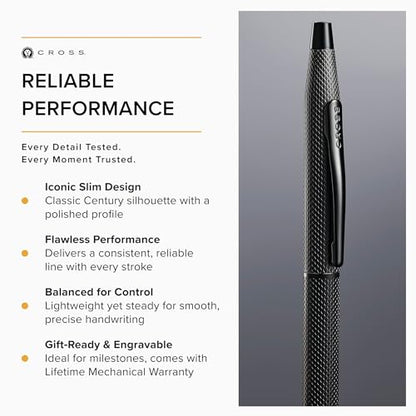 Cross Classic Century Slate Gray Diamond Ballpoint Pen, Black Ink - color: Grey