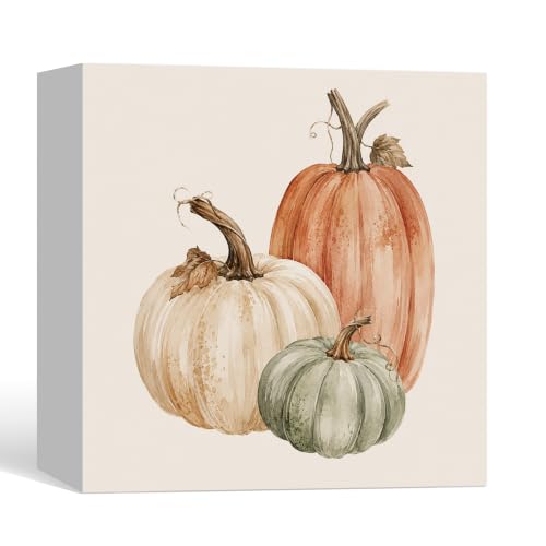 Fall Pumpkin Decor Wooden Box Sign - color: Fall-6