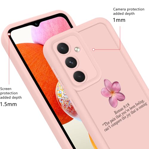 3 Pack Cute Pink Flower Christian Bible Verse Phone Case for Samsung Galaxy A14 5G 6.6", Jesus Quote Religious Cross Design Cover Artistic Soft TPU Bumper Protective Cover for Girls Women - color: Bible Verse, size: for Samsung Galaxy A14 5G