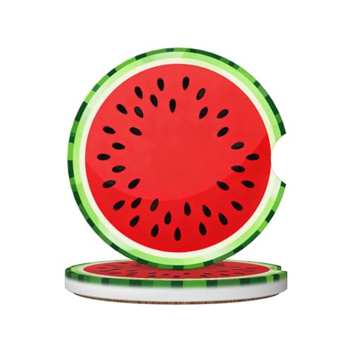 Watermelon 2 Pack Car Cup Holder Coasters Ceramic Drink Coasters - color: Purple