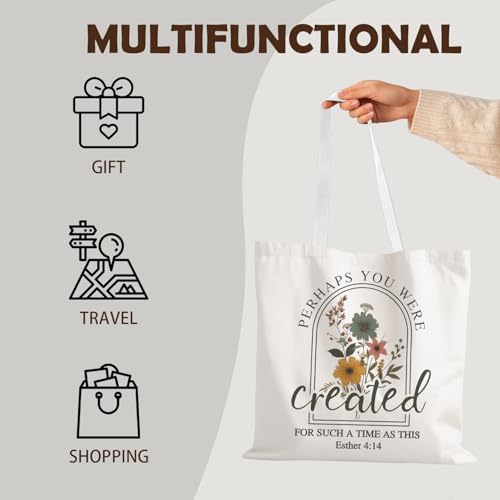 FBB Christian What's the Best that Could Happen Inspirational Tote Bag - color: Perhaps You Were Created for Such a Time as This