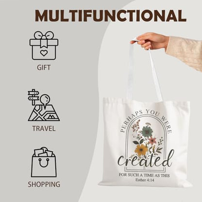 FBB Christian What's the Best that Could Happen Inspirational Tote Bag - color: Perhaps You Were Created for Such a Time as This
