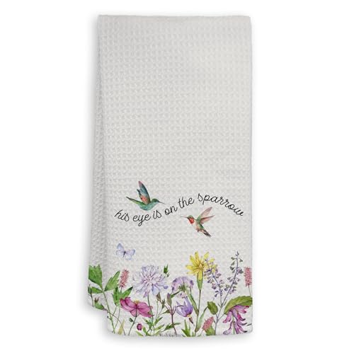 HIWX Christian Bird Floral Kitchen Towels, Cottagecore Wildflower Bible Verse Scripture Decorative Kitchen Dish Tea Towels, Christian Gifts for Women Hand Towel for Bathroom Decor, 16x24 Inches