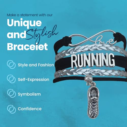 Infinity Collection Running Gifts- Runner Bracelet, Jewelry, Adjustable Charm Bracelet- Perfect Cross Country, Track, Marathon Gifts … - color: Runner