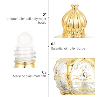 GALPADA 2Pcs Essential Oil Roller Bottles 2.63 X 1.37 X 1.37 in Refillable Roll on Bottles for Water Perfume Anointing Oil Travel size for Meditation Prayer and Daily Use