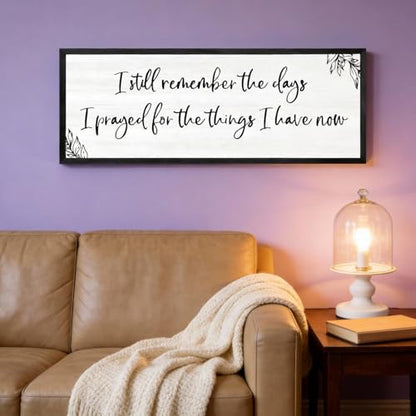 Foutcheou I Still Remember the Days I Prayed Sign Wall Art, 40"×15", Black - color: I Still Remember the Days Sign Black, size: 40"L x 15"W