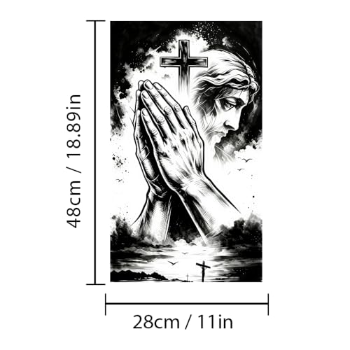 1 Pair Jesus Car B-Pillar Decals, Cross Car Center Pillar Stickers, Waterproof Vinyl Christian Vehicle Door Pillar Sticker Scratch Cover Sticker for Car Auto SUV (Holy Jesus) - color: Holy Jesus
