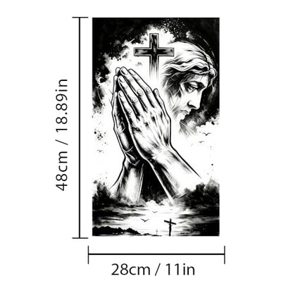 1 Pair Jesus Car B-Pillar Decals, Cross Car Center Pillar Stickers, Waterproof Vinyl Christian Vehicle Door Pillar Sticker Scratch Cover Sticker for Car Auto SUV (Holy Jesus) - color: Holy Jesus