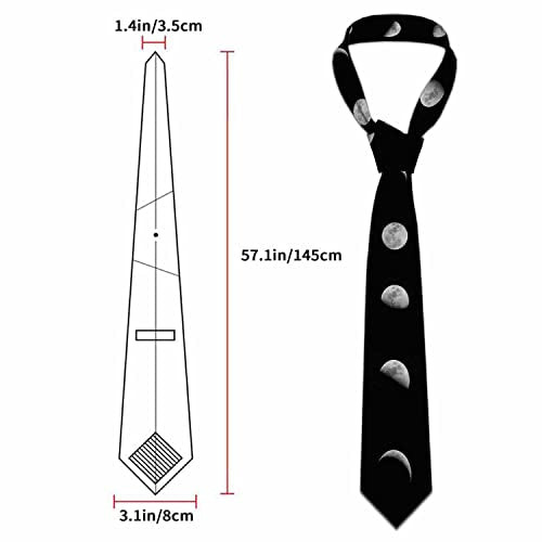 Men's Ties Novelty Tie Necktie for Men Teen Boys Multicolor Tie Party Holiday Thanksgiving Christmas - color: Black Moon Phases