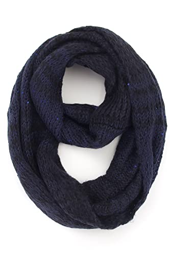 ScarvesMe Women's Check and Plaid Soft Infinity Loop Winter Fall Warm Scarf - color: Lof022_navy