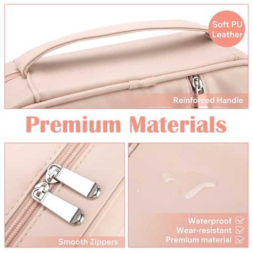 Small Bible Cover Case for Women and Men, 9x6 PU Leather Bible Sleeve, Compact Travel Bible Carrier Bag with Front Pen Holders, Zipper Closure, Inner Pockets - Beige - color: Beige, size: 9''x6.5''
