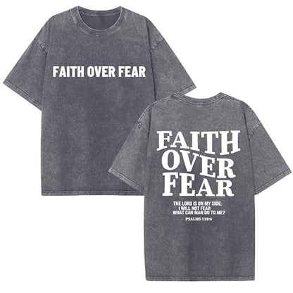 Christian Believer Faith God Religious T-Shirt Jesus Shirts for Women Men - color: Light Graya, size: Large