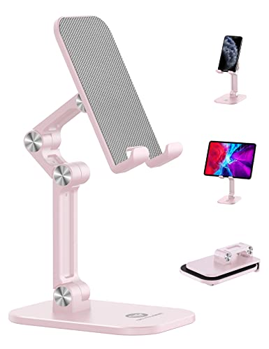 OCYCLONE Phone Stand for Desk, Foldable Cell Phone Stand Holder, Pink - color: Pink