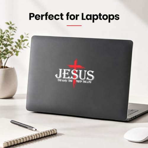 Jesus Cross Car Decal The Way The Truth The Life Vinyl Sticker 6.2 x 4.7