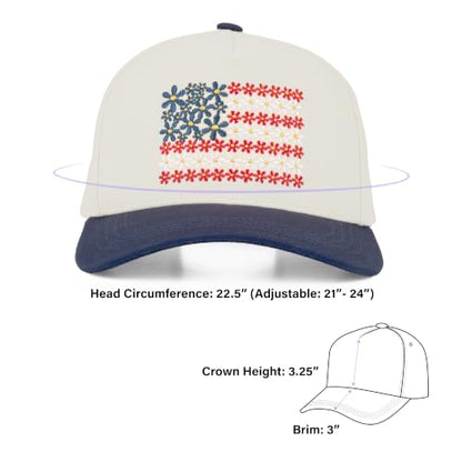 C.C Women's Criss-Cross Ponytail Trucker Hat - Snapback, One Size - color: Floral Flag-navy