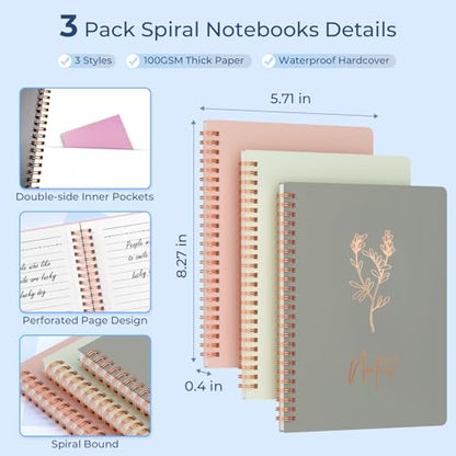Nicpro 50PCS Cute Spiral Notebook Stationary Set For Women - size: 50pcs
