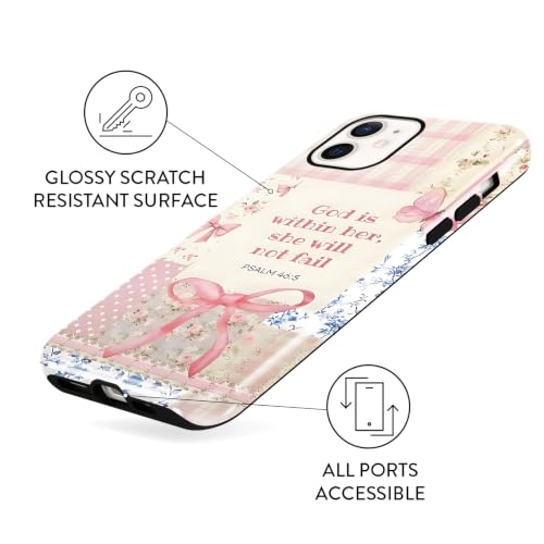 Cute Jesus Bow Collage Phone Case for iPhone 12/iPhone 12 Pro 6.1'' - color: Bible verses pink bow, size: iPhone 12/iPhone 12 Pro