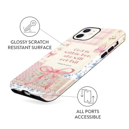Cute Jesus Bow Collage Phone Case for iPhone 12/iPhone 12 Pro 6.1'' - color: Bible verses pink bow, size: iPhone 12/iPhone 12 Pro