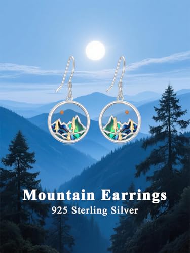 Dorunmo 925 Sterling Silver Mustard Seeds Dangle Earrings for Women Mountains Earrings Hypoallergenic Christmas Jewelry Gifts for Women - style: Mustard Seeds-Mountain