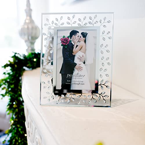 Pavilion Gift Company Glorious Occasions Tree Branch White Crystal Wedding Picture Frame, 4" x 6", Silver - color: Silver