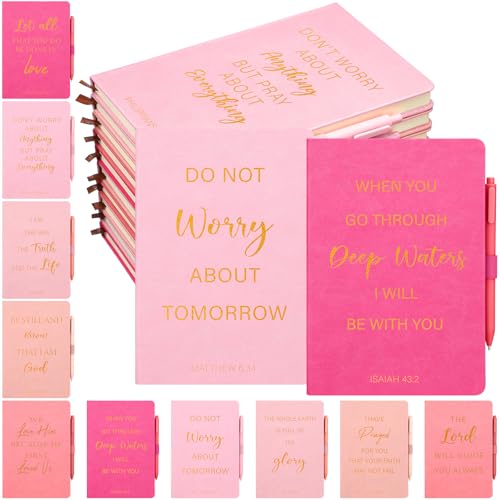 Thenshop 20 Pcs Christian Gift for Women Bulk Christian Journals, Pink - color: Pink