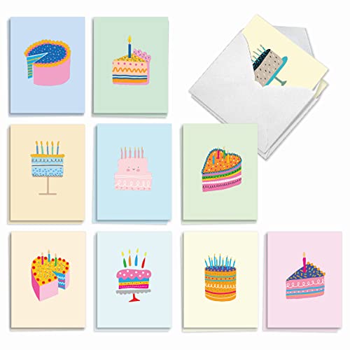 Best Card Co 20 Mini Birthday Boxed Notecards Cakes AM9274BDG-B2x10 - style: Happy Cakes