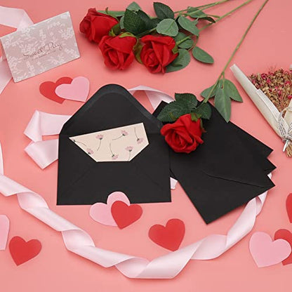 100 Pack Black 4x6 Envelopes, Contour Flap A4 Envelopes for Engagement Invites, Weddings Invitation, announcements, Baby shower, Perfect for RSVP Card 120gsm, 4.5 x 6.4 Inches - 100% Recycled - color: Black-100