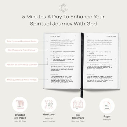 Christian Devotional Journal - God, Goodness & Gratitude - 2027 Faith-Based Gratitude and Prayer Journal for Daily Prayers, Bible Study, and Spiritual Growth - White Leather Hardcover - color: White
