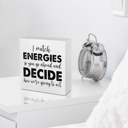 Inspirational Office Desk Decor Motivational White Wooden Box Sign - color: White0374