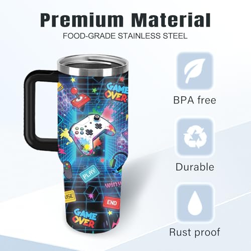Christian Gifts for Women 40oz Tumbler - Insulated Travel Mug with Handle (Gamer, 40 Ounces) - color: Gamer