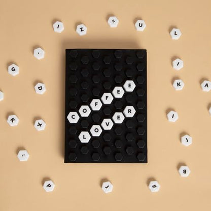 Pearhead Letterboard Composition Notebook, Customizable Silicone Cover Fidget Journal with Letters & Symbols, Lined Pages for Notes, School, Planning & Writing, Black & White - color: Black & White Letterboard Journal