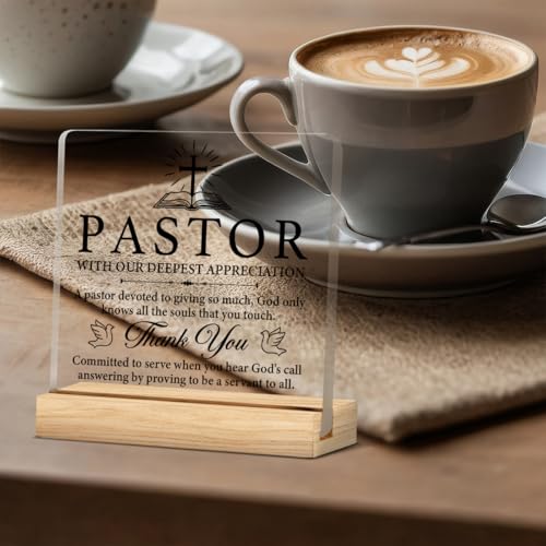 Pastor Appreciation Gifts Christian Pastor Gift Acrylic Desk Sign - color: M60A06