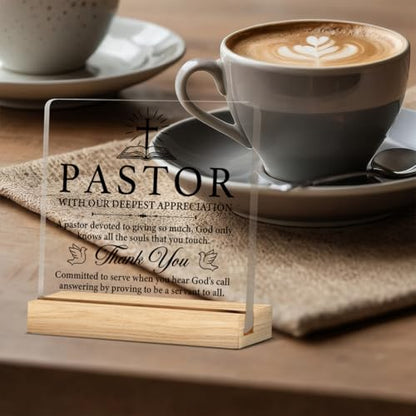 Pastor Appreciation Gifts Christian Pastor Gift Acrylic Desk Sign - color: M60A06