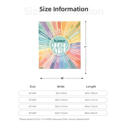 Personalized Inspirational Blanket for Women, Custom Name Positive Affirmation Throw Blanket, Motivational Self Love Gift for Teen Girls Women, Birthday - color: Background Pattern 8