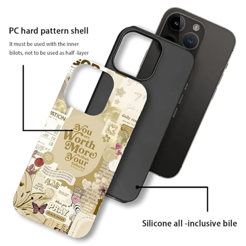 Case for iPhone 15,Anti Drop Scratch Frosted Protective Cover Case for Women Girl-Cross Bible Collage Pattern - color: Cross Bible Collage Pattern, size: iPhone 15