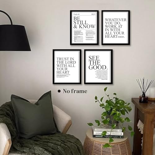 WEFKODO Bible Verse Christian Office Pictures Wall Decor Posters Prints - color: be still
