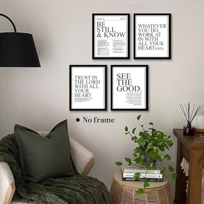 WEFKODO Bible Verse Christian Office Pictures Wall Decor Posters Prints - color: be still