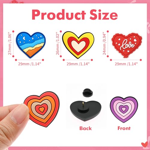 Cute Pins Bulk, Funny Lapel Badge Pins Rubber Brooch Pins for Backpacks, Hats, Bags - style: Heart-20PCS