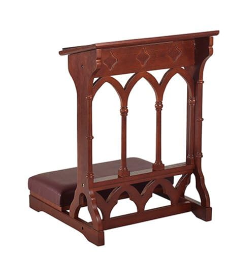 Trinity Church Supply Gothic Padded Kneeler Maple Hardwood Kneelers Wooden Church Prayer Bench for Praying, 24 Inch x 32 Inch