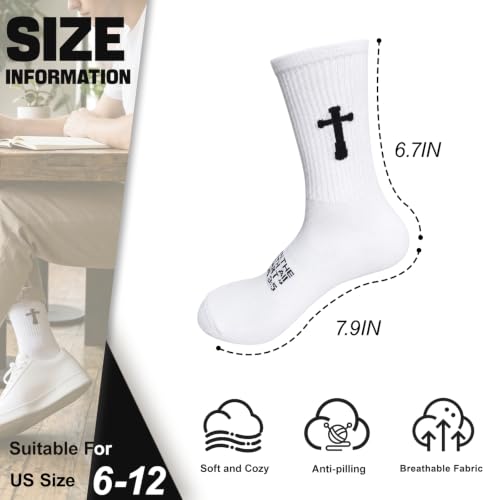 24 Pairs Verses Cross Prayer Socks,Christians Gifts for Men