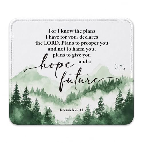 QIYUHOY Christian Bible Verses Mouse Pad, 9.5x7.9 Inch - color: hope and future