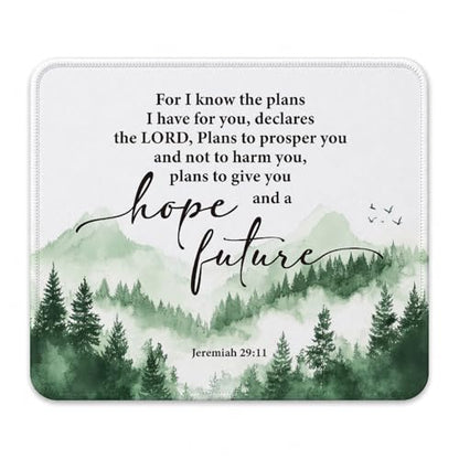 QIYUHOY Christian Bible Verses Mouse Pad, 9.5x7.9 Inch - color: hope and future