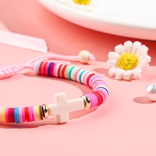 Adjustable Colorful Cross Bracelet Gift Box Set for Girls