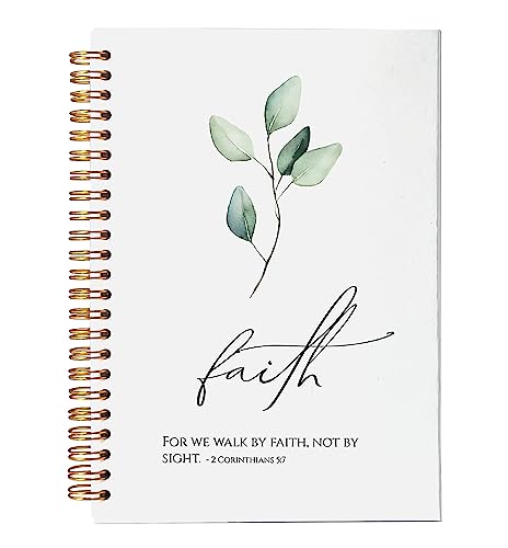 VNWEK Bible Scripture 2 Corinthians 5:7 For Me Walk By Faith Not By Sight Spiral Notebook Journal 5.5 X 8.3 Inches,Christian Lined Hardcover Spiral Notebook,Christian Gifts For Women Men Faith Teens - color: 6-XZ-bible-notebook