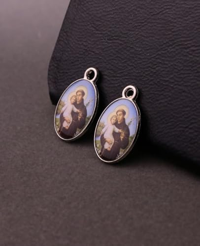 COTTVOTT Saint Therese of Lisieux/Saint Mother Teresa of Calcutta/Divine Mercy Jesus/Mater Dolorosa Patron Saint Medal Charm Pendant for DIY Rosary Necklace Bracelet Jewelry Making Part - color: 30pcs-Enamel Saint.Joseph